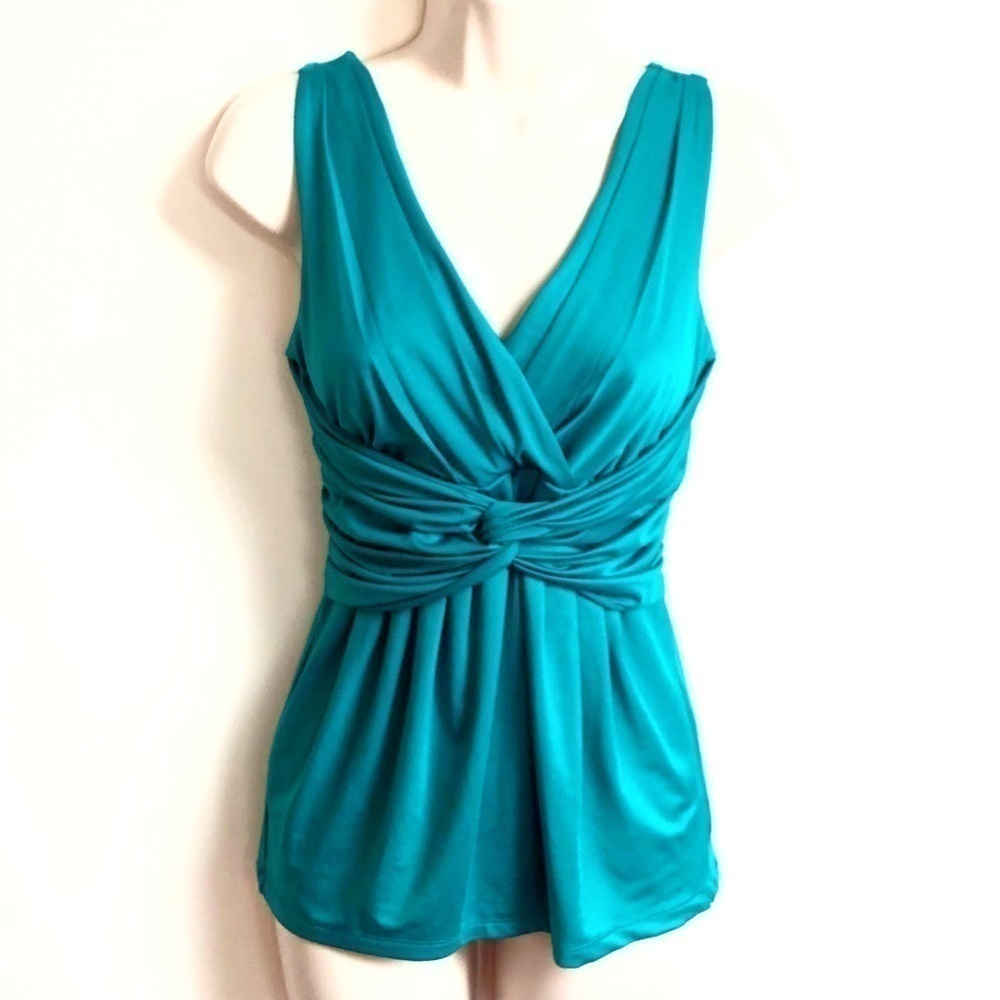 🆕 Sexy low cut teal blue stretchy sleevele…